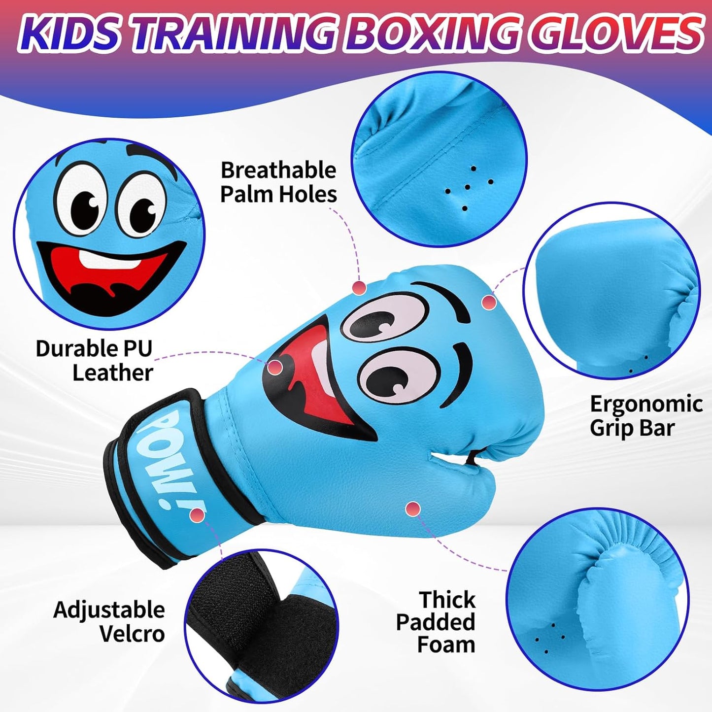 Kids Boxing Gloves for 3-8 Years Boys and Girls, Youth & Toddler Boxing Training Sparring Gloves for Punching Bag, Kickboxing, Muay Thai, MMA