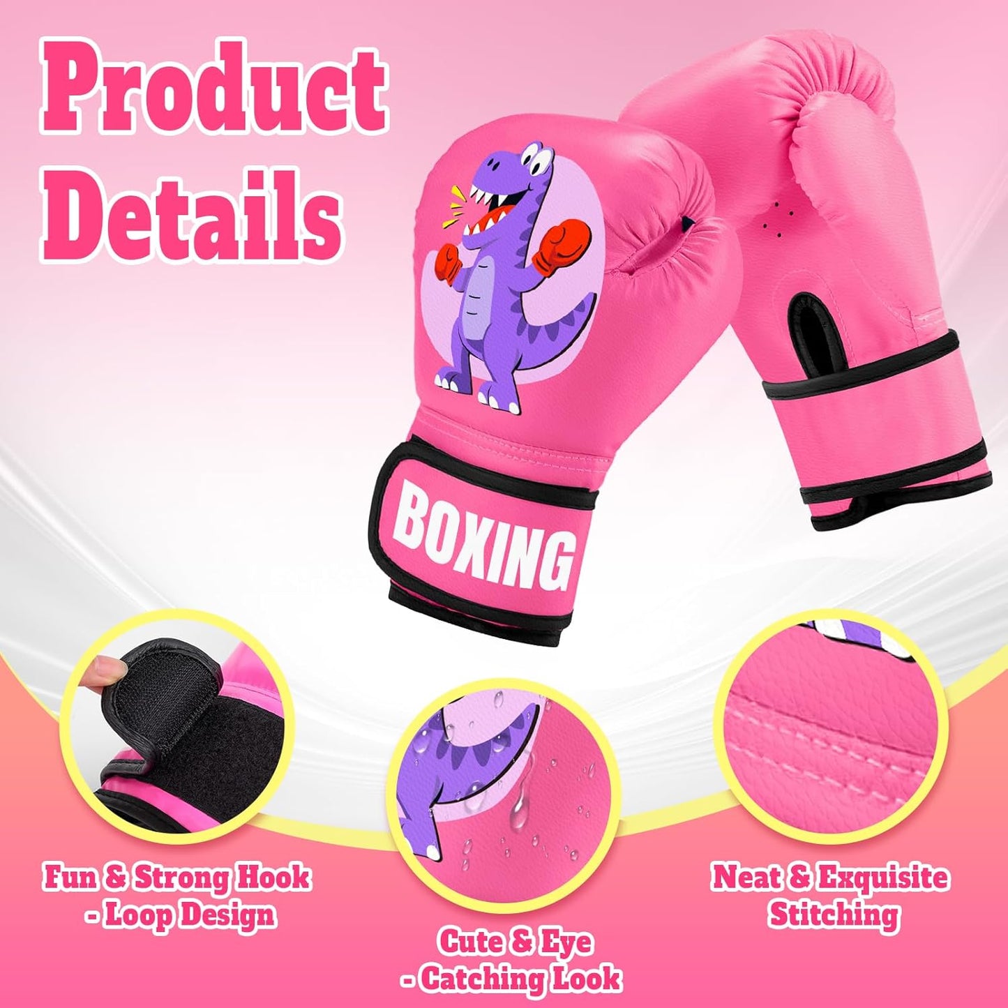 Kids Boxing Gloves for Boys & Girls, Youth Boxing Training Gloves for Kids Age 3 to 9 Years, 4OZ Training Sparring Gloves for Punching Bag Kickboxing Muay Thai MMA