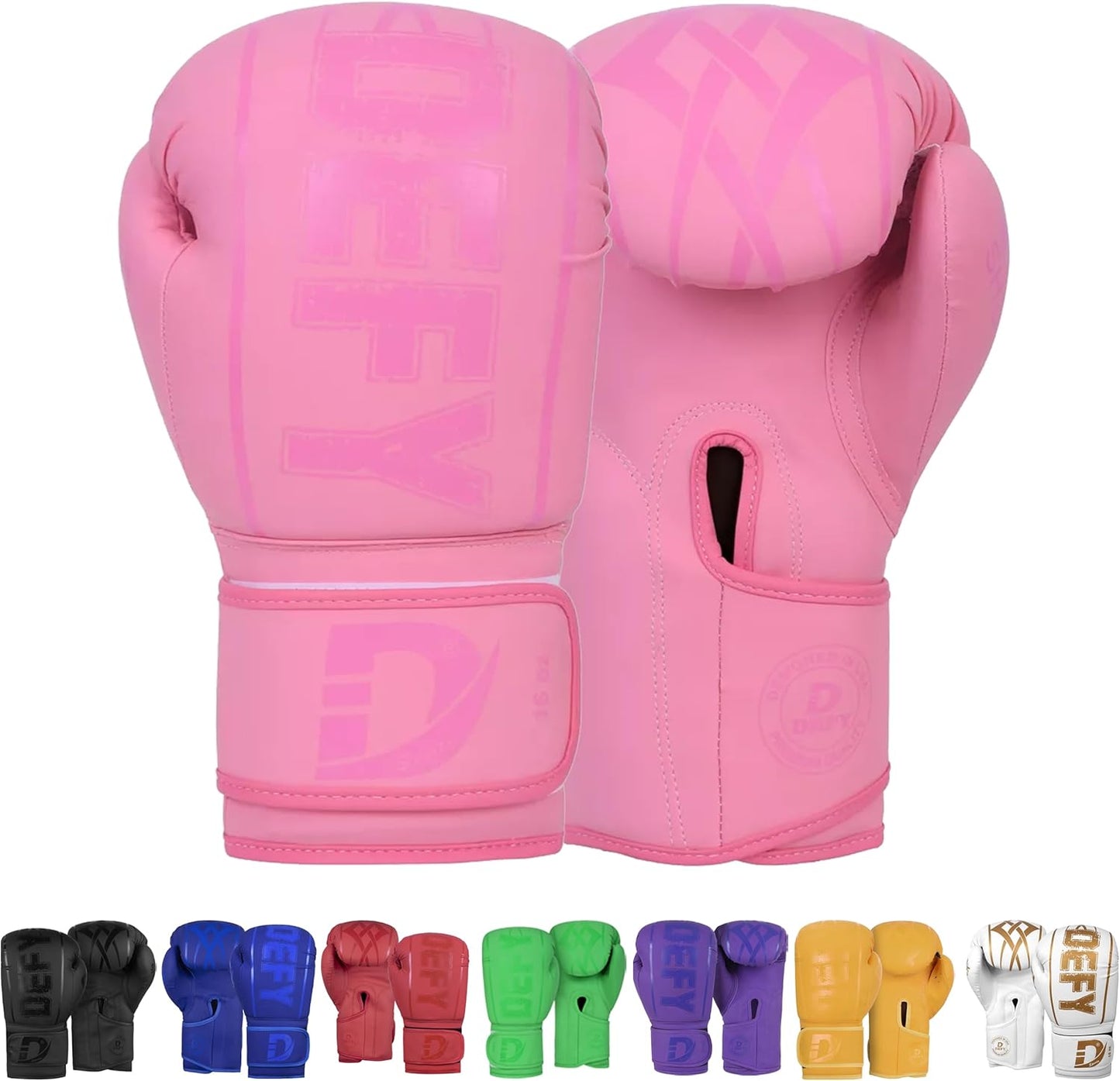DEFY Boxing Gloves for Men & Women - Premium Quality Synthetic Leather Boxing Gloves for Training - Perfect for Punching Heavy Bags, Sparring, & Fighting Gloves