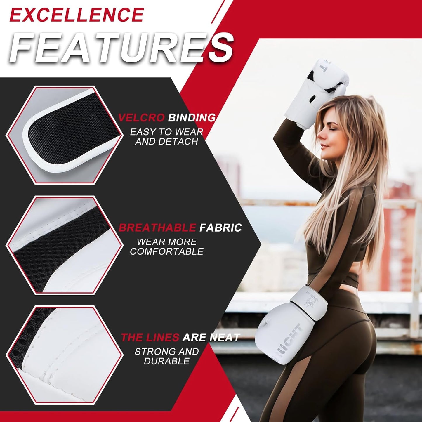 Boxing Gloves for Men Women, Sparring Training Punching MMA Kickboxing Boxing Gloves, Heavy Bag Workout Gloves for Boxing, Kickboxing, Muay Thai, MMA