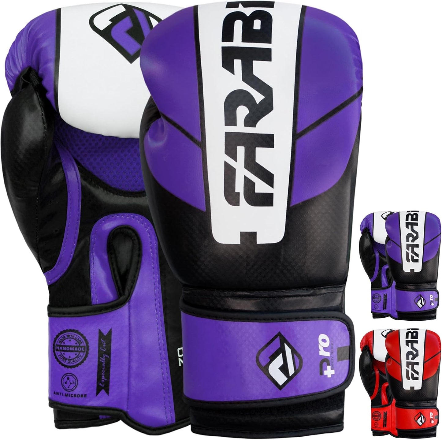 Farabi Sports Boxing Gloves Men and Women Kickboxing Gloves - Muay Thai Gloves 10-oz 12-oz 14-oz 16-oz Red & Purple Boxing Gloves for Punching Bag, MMA, Muay Thai and Training