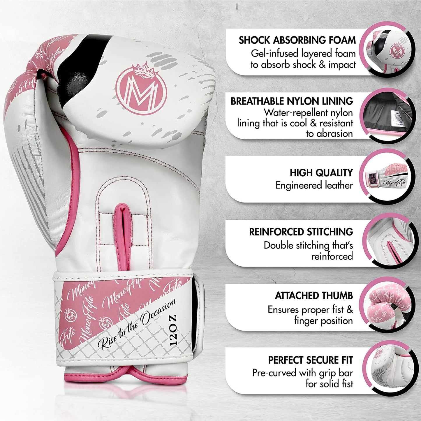 Boxing Gloves for Men & Women - Boxing, Kickboxing, Muay Thai, MMA, Training & Sparring - Punching Bag & Heavy Bag Gloves - MoneyFyte