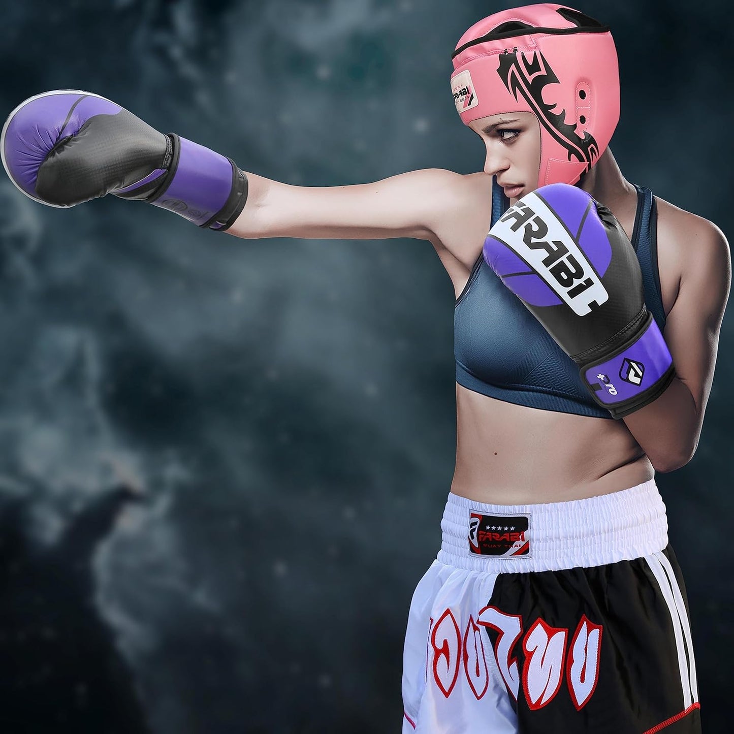 Farabi Sports Boxing Gloves Men and Women Kickboxing Gloves - Muay Thai Gloves 10-oz 12-oz 14-oz 16-oz Red & Purple Boxing Gloves for Punching Bag, MMA, Muay Thai and Training