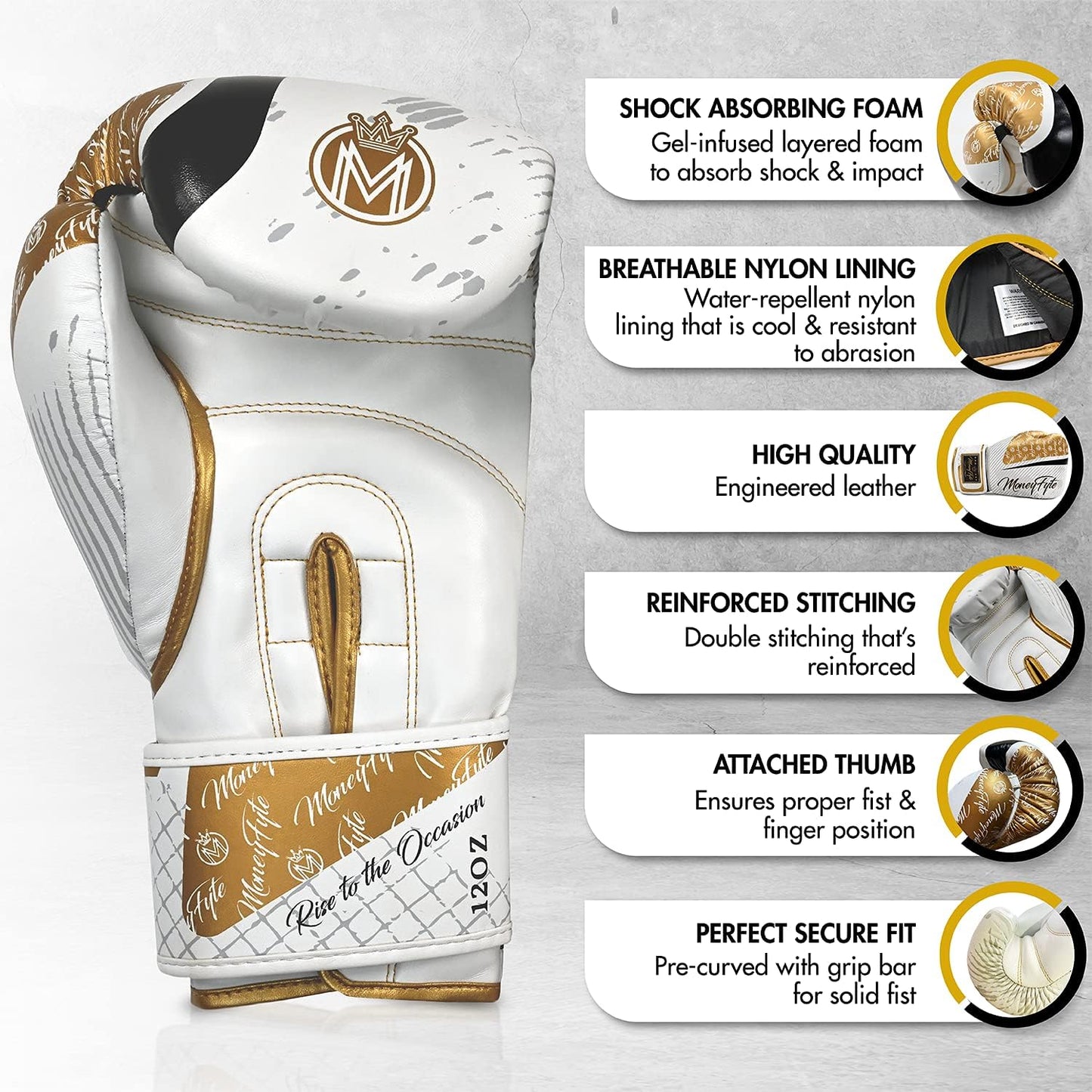 Boxing Gloves for Men & Women - Boxing, Kickboxing, Muay Thai, MMA, Training & Sparring - Punching Bag & Heavy Bag Gloves - MoneyFyte