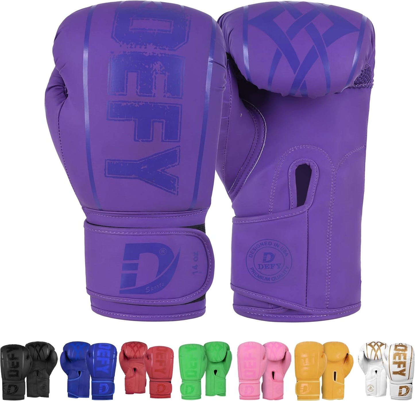 DEFY Boxing Gloves for Men & Women - Premium Quality Synthetic Leather Boxing Gloves for Training - Perfect for Punching Heavy Bags, Sparring, & Fighting Gloves