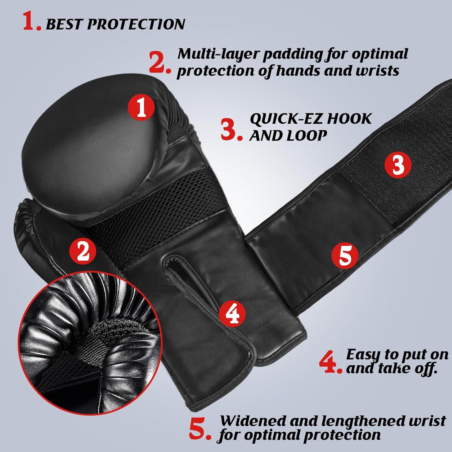 Boxing Gloves for Men Women, Training Sparring Boxing Gloves, Heavy Punching Bag Workout Gloves for Boxing Kickboxing Muay Thai Mixed Martial Arts MMA Training