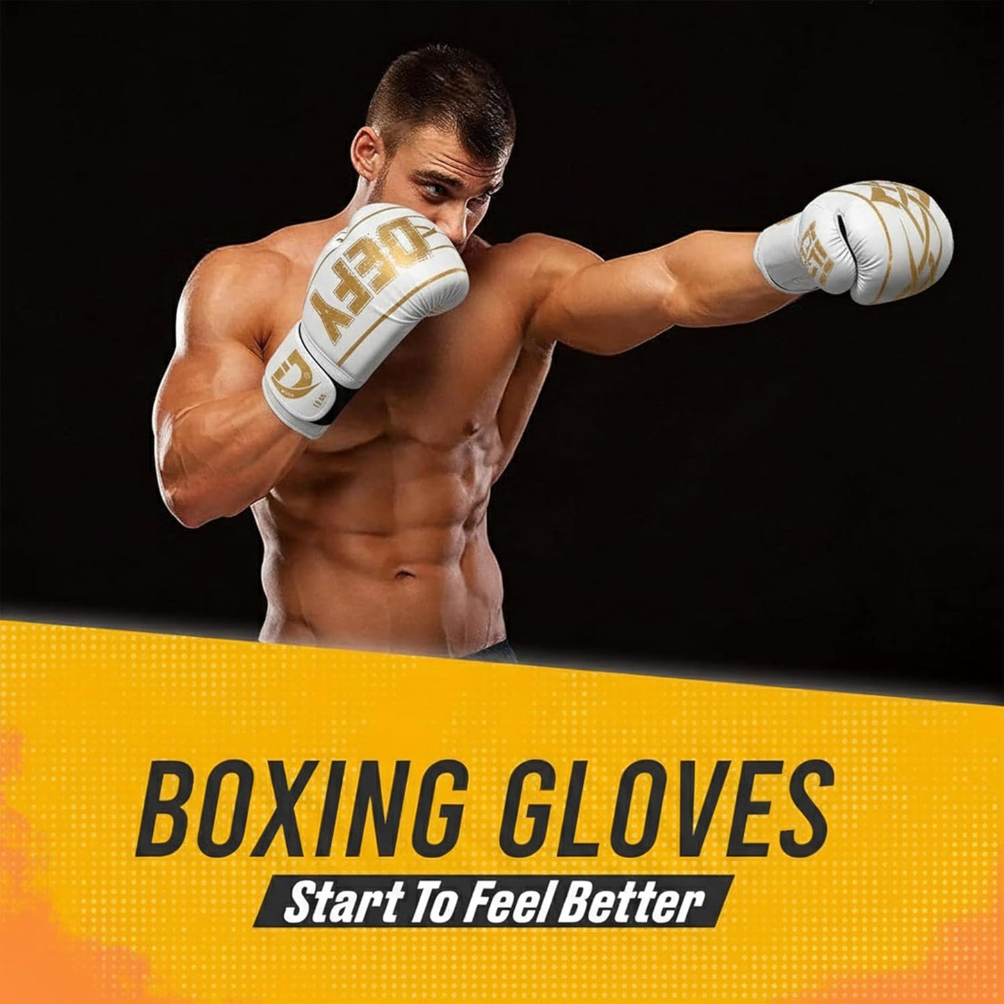 DEFY Boxing Gloves for Men & Women - Premium Quality Synthetic Leather Boxing Gloves for Training - Perfect for Punching Heavy Bags, Sparring, & Fighting Gloves