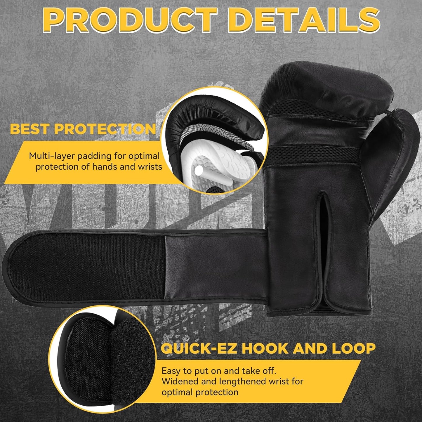 Boxing Gloves for Men Women, Training Sparring Boxing Gloves, Heavy Punching Bag Workout Gloves for Boxing Kickboxing Muay Thai Mixed Martial Arts MMA Training