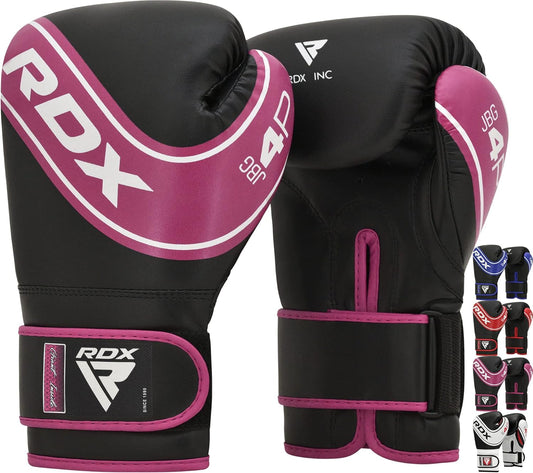 RDX Kids Boxing Gloves, 6oz 4oz Junior Training Mitts, Maya Hide Leather Ventilated Palm, Muay Thai Sparring MMA Kickboxing Fighting, Punch Bag Speed Ball Focus Pads Punching Workout