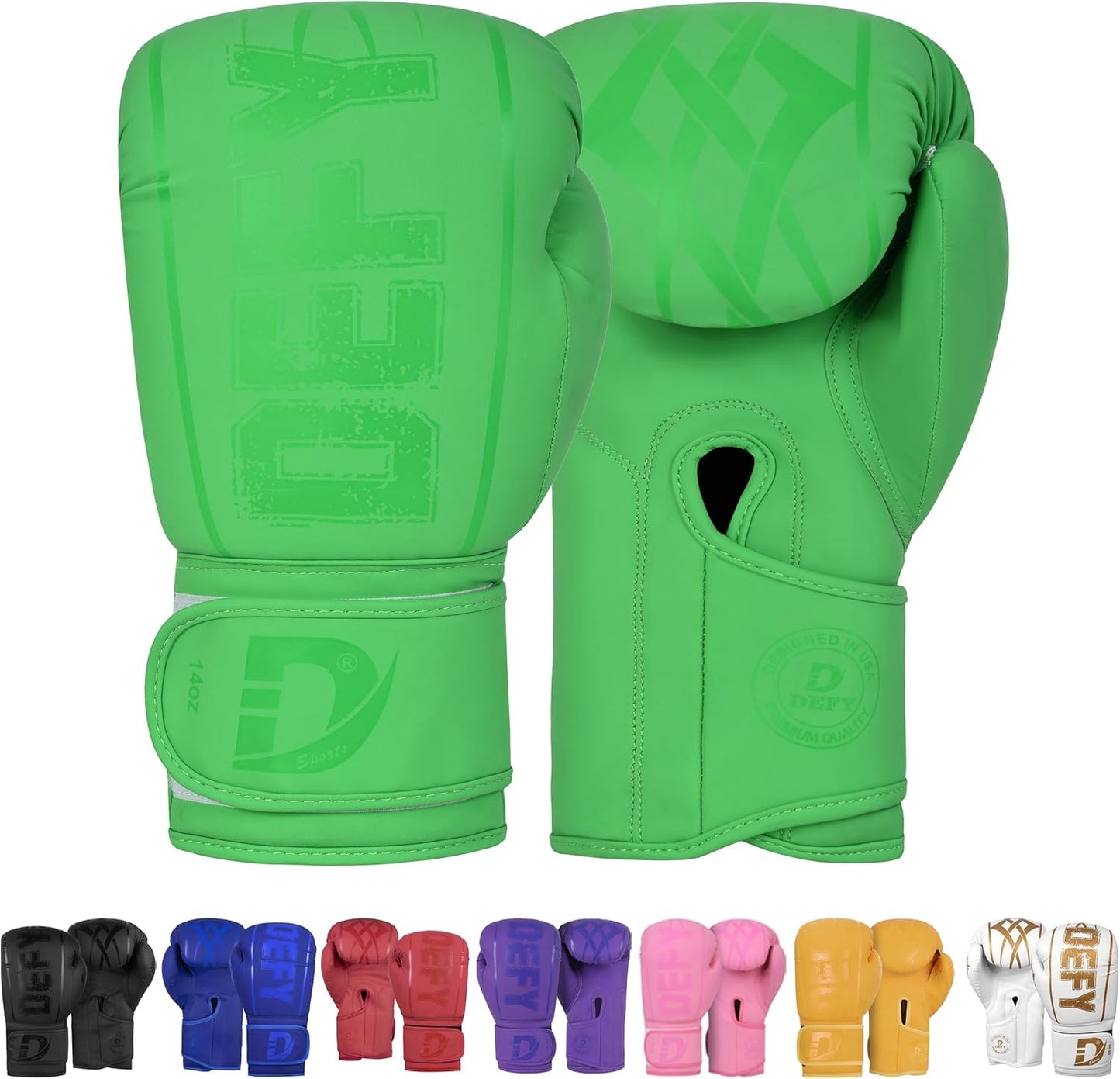 DEFY Boxing Gloves for Men & Women - Premium Quality Synthetic Leather Boxing Gloves for Training - Perfect for Punching Heavy Bags, Sparring, & Fighting Gloves