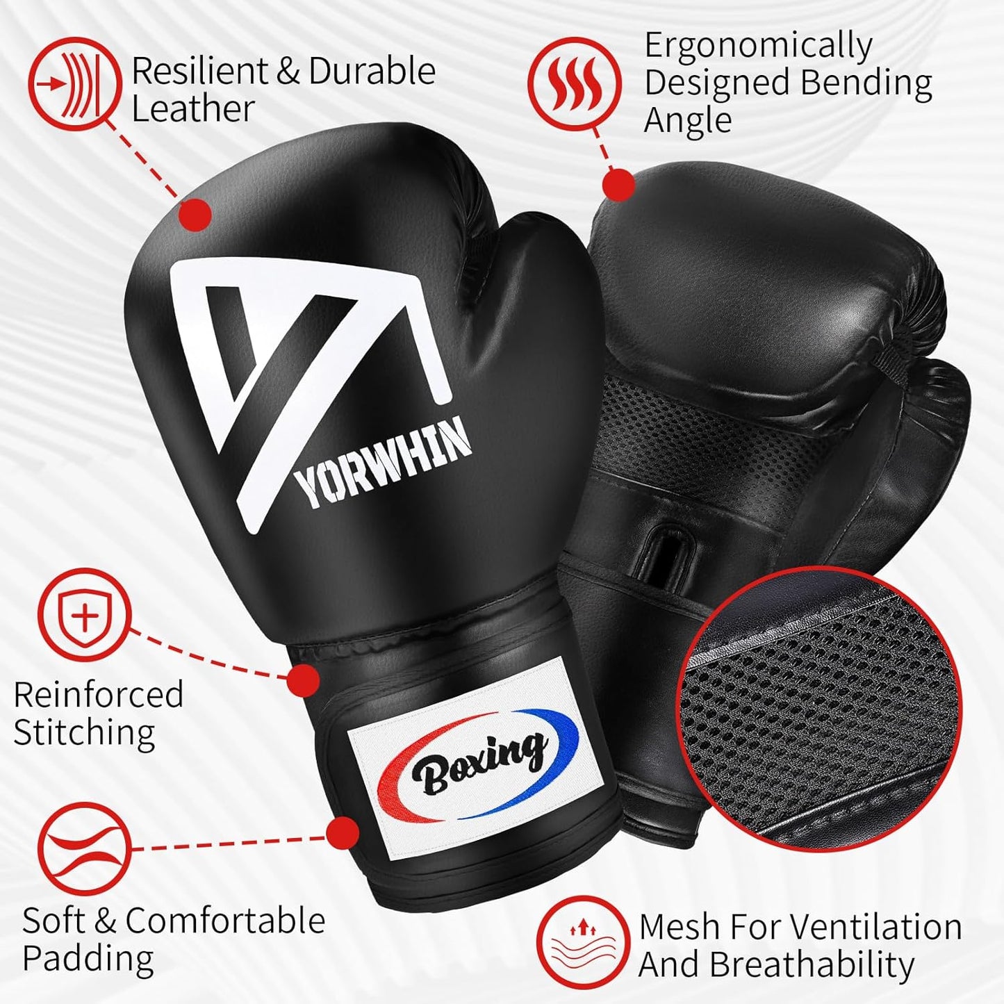 Boxing Gloves for Men Women, Training Sparring Boxing Gloves, Heavy Punching Bag Workout Gloves for Boxing Kickboxing Muay Thai Mixed Martial Arts MMA Training