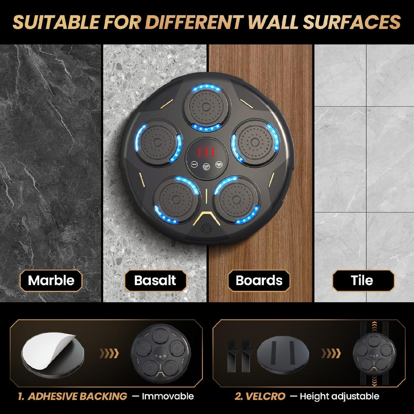 Music Boxing Machine, Boxing Machine Wall Mounted Music with Gloves, Smart Bluetooth Boxing Equipment, Boxing Music Workout Machine