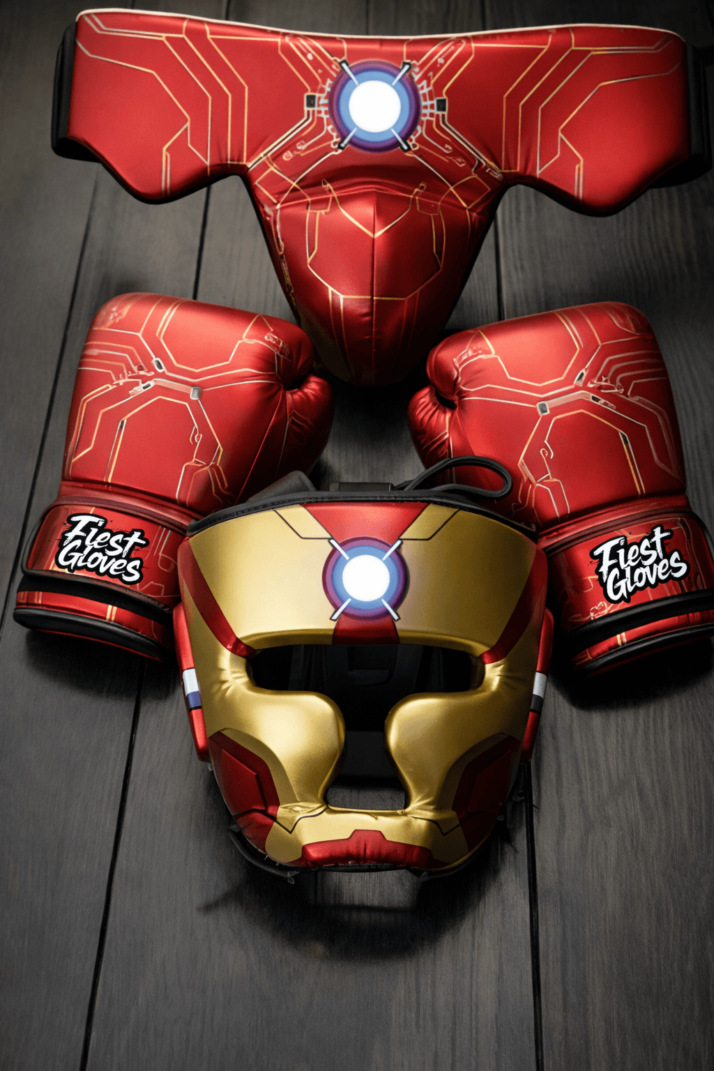 Fiest Winning Style Boxing Sets Red/Gold Training Set with Gloves and Focus Mitts