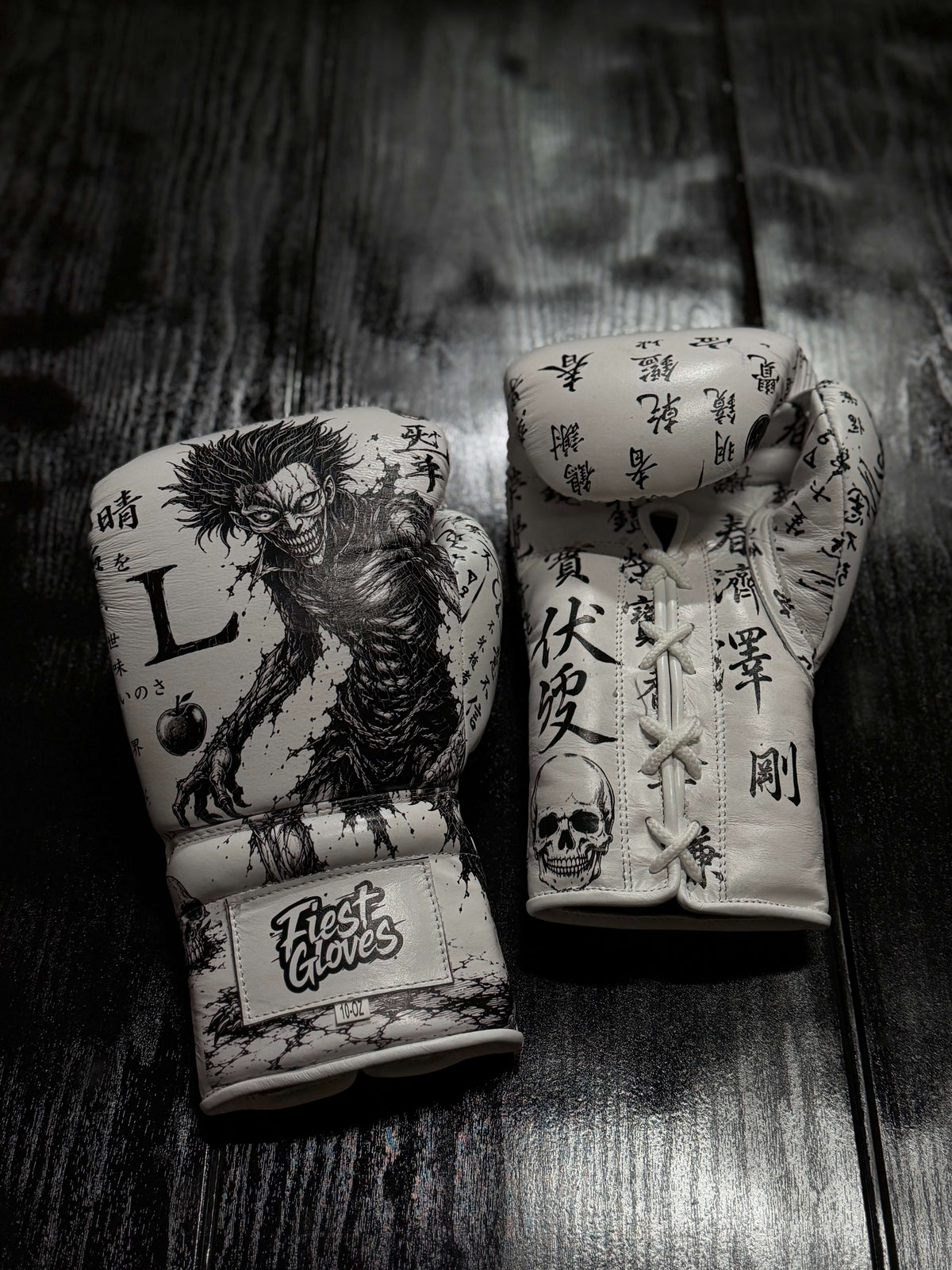 Fiest Winning Style Boxing Gloves White Padded Leather Training Gloves