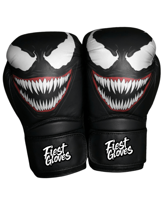 Fiest Winning Style Boxing Gloves Black Leather Training Gloves for Heavy Training