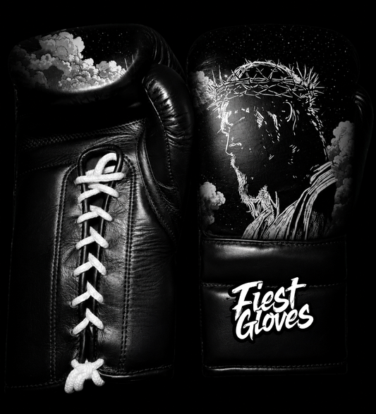 Fiest Winning Style Black/Silver Boxing Gloves Beginner Training Gloves