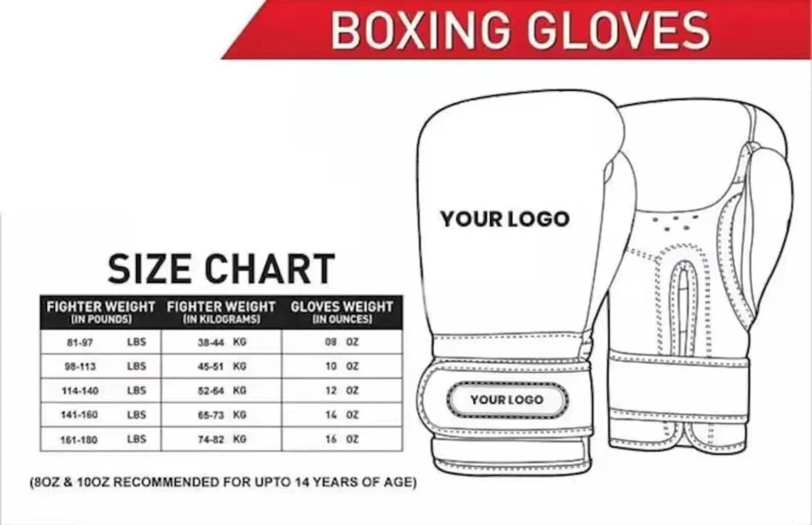 Fiest Winning Style Boxing Gloves Size Chart
