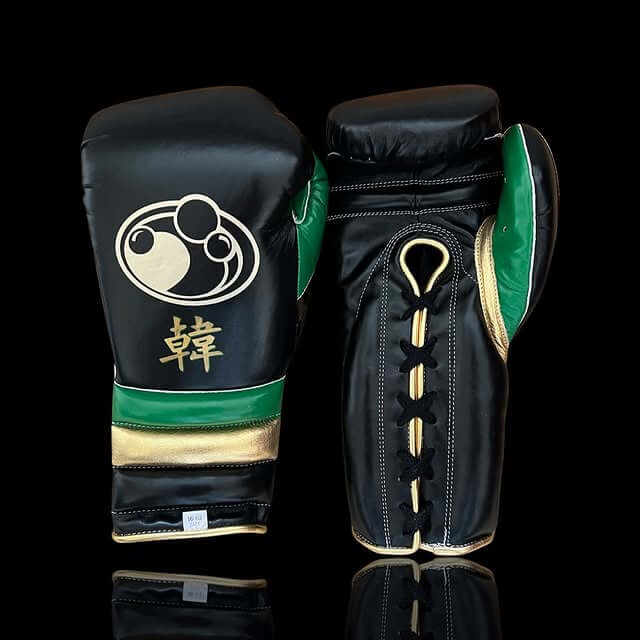 Grant Black/Green/Gold Boxing Gloves Custom Fit Gym Training