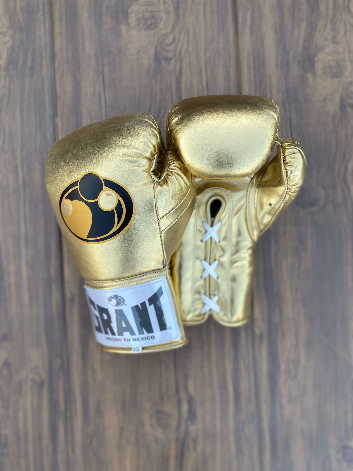 Grant Boxing Gloves Gold Curved Leather Gloves