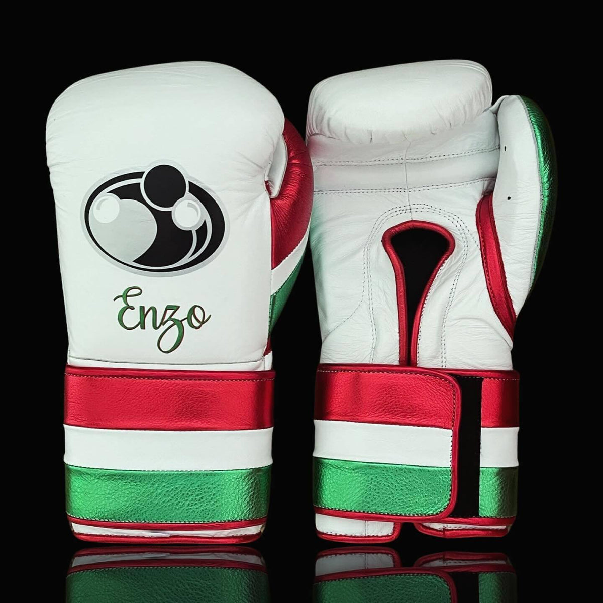 Grant White/Red/Green 14oz Boxing Gloves High Quality Gym Gloves