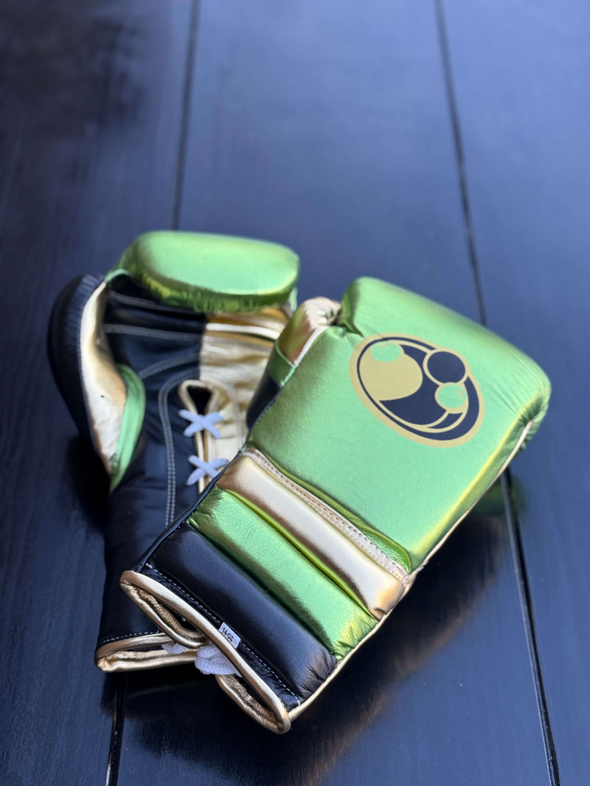 Grant Boxing Gloves Green/Gold/Black Leather Training Gloves for Boxing