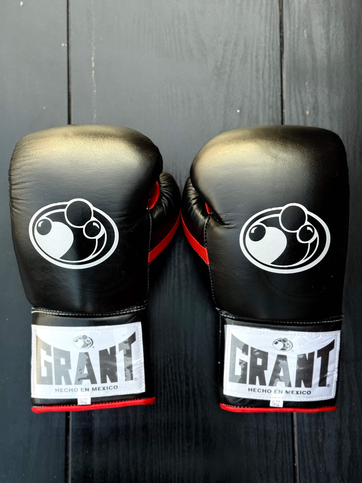 Grant Boxing Gloves Black/Red Padded Gloves Back View