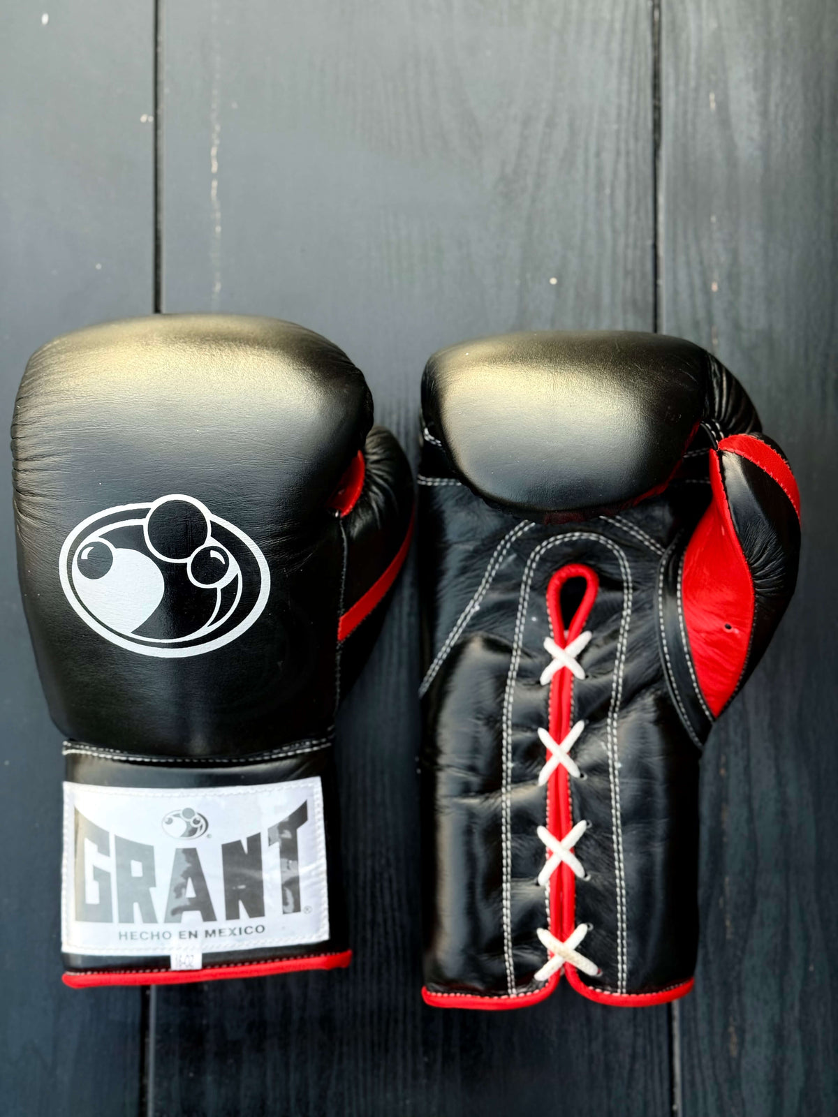 Grant Boxing Gloves Black/Red Padded Gloves Front View