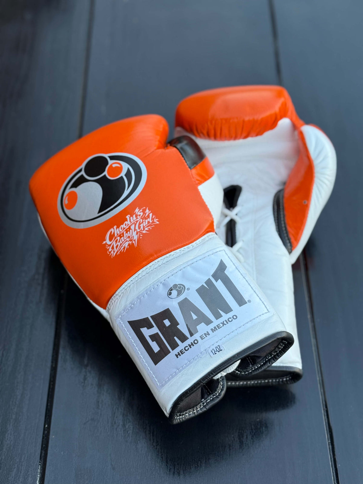 Grant Boxing Gloves Orange/White/Black Leather Training Gloves for Sparring