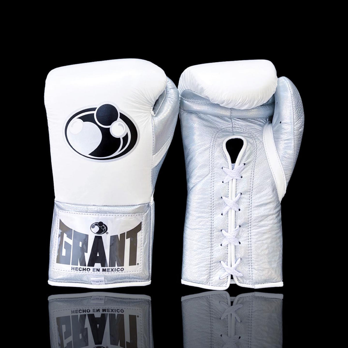 Grant White/Silver Boxing Gloves Beginner Friendly Training Gloves
