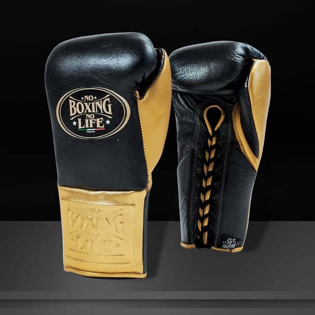 No Boxing No Life Black/Gold Boxing Gloves Durable Sparring Gloves