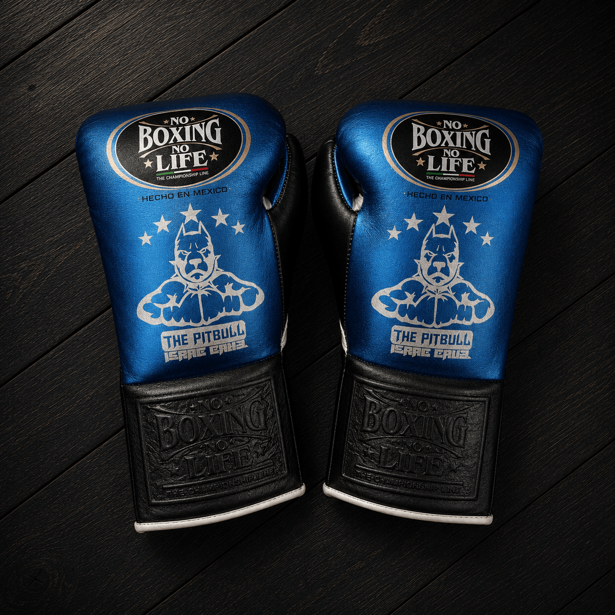 No Boxing No Life Gloves Blue/Black/White Padded Gloves for Training