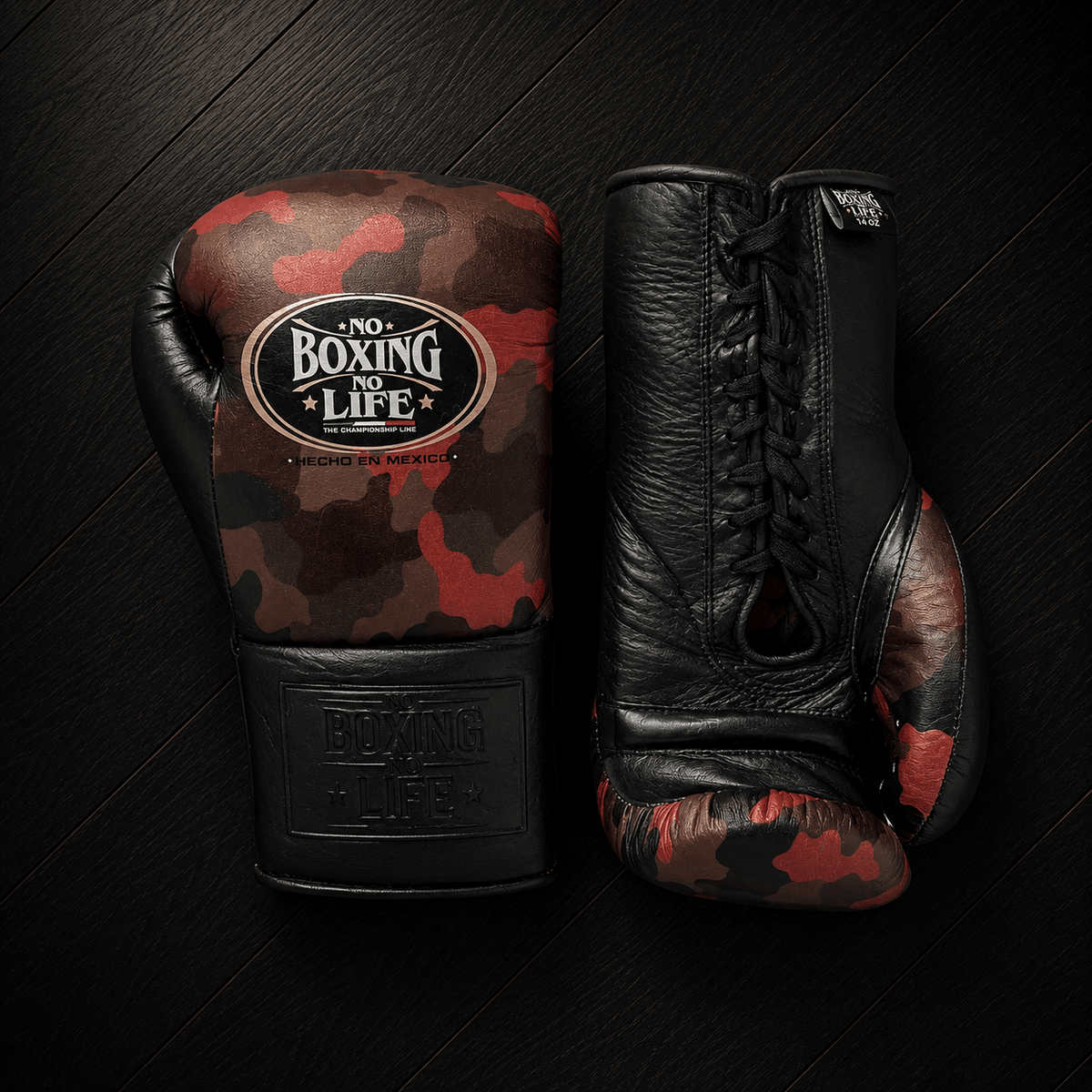 No Boxing No Life Gloves Brown/Black Leather Training Gloves for Boxing