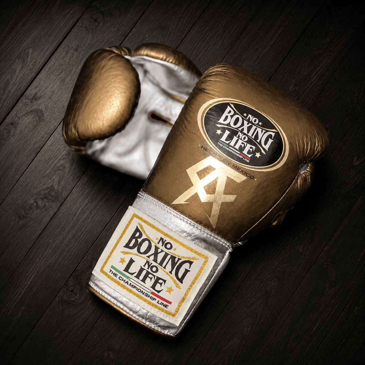 No Boxing No Life Gloves Brown/Silver Leather Gloves for Daily Workouts