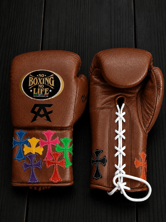 No Boxing No Life Brown Boxing Gloves Durable Sparring Gloves