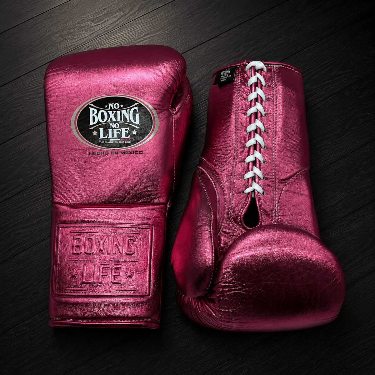 No Boxing No Life Gloves Dark-Pink Leather Gloves for Daily Workouts