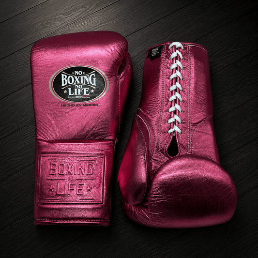 No Boxing No Life Gloves Dark-Pink Leather Gloves for Daily Workouts
