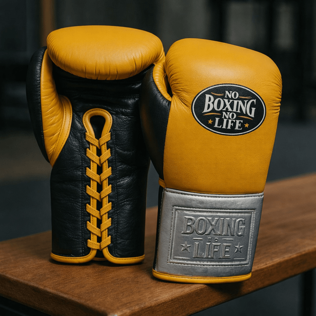 No Boxing No Life Gold/Silver/Black Boxing Gloves Sparring Training Gloves