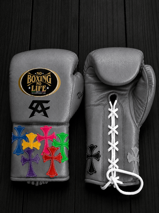 No Boxing No Life Grey Boxing Gloves Premium Gym Training Pair