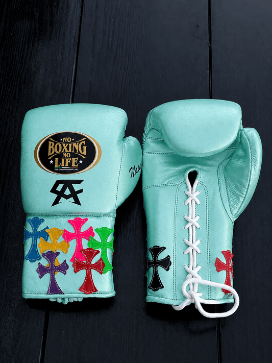 No Boxing No Life Light-Teal Boxing Gloves Premium Quality Training