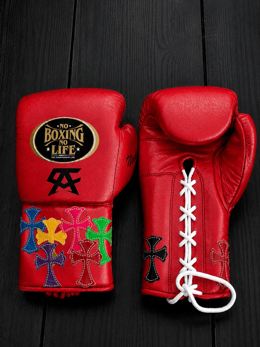 No Boxing No Life Red 14oz Boxing Gloves Custom Sparring Gloves