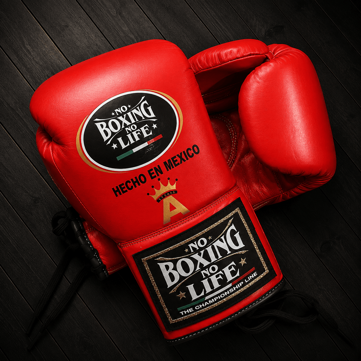 No Boxing No Life Gloves Red Leather Gloves for Practice