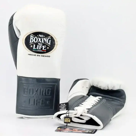 No Boxing No Life White/Black Boxing Gloves Durable Sparring Gloves