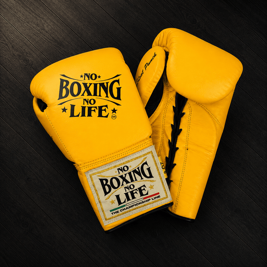 No Boxing No Life Gloves Yellow/Black Training Gloves with Secure Wrist Strap
