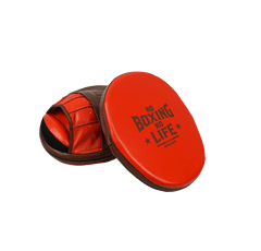 No Boxing No Life Punching Mitts Brown/Orange Leather Mitts with Thick Padding