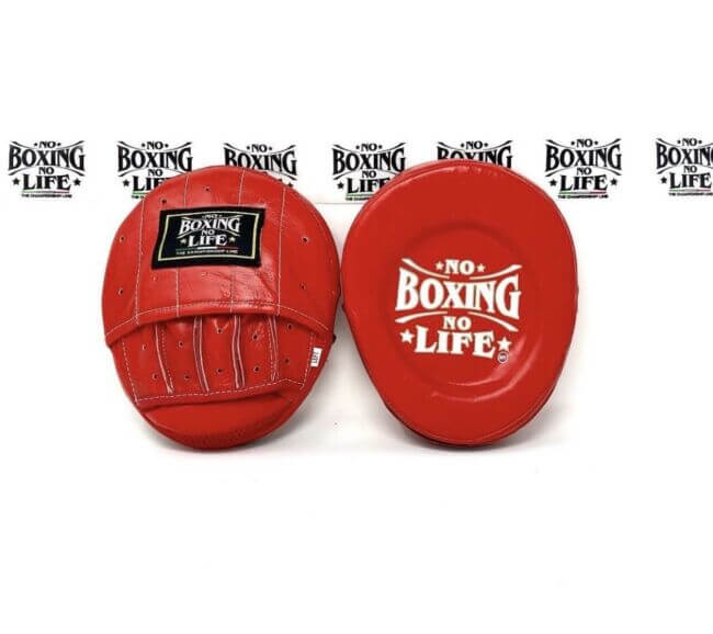 No Boxing No Life Punching Mitts Red Leather Focus Mitts for Training