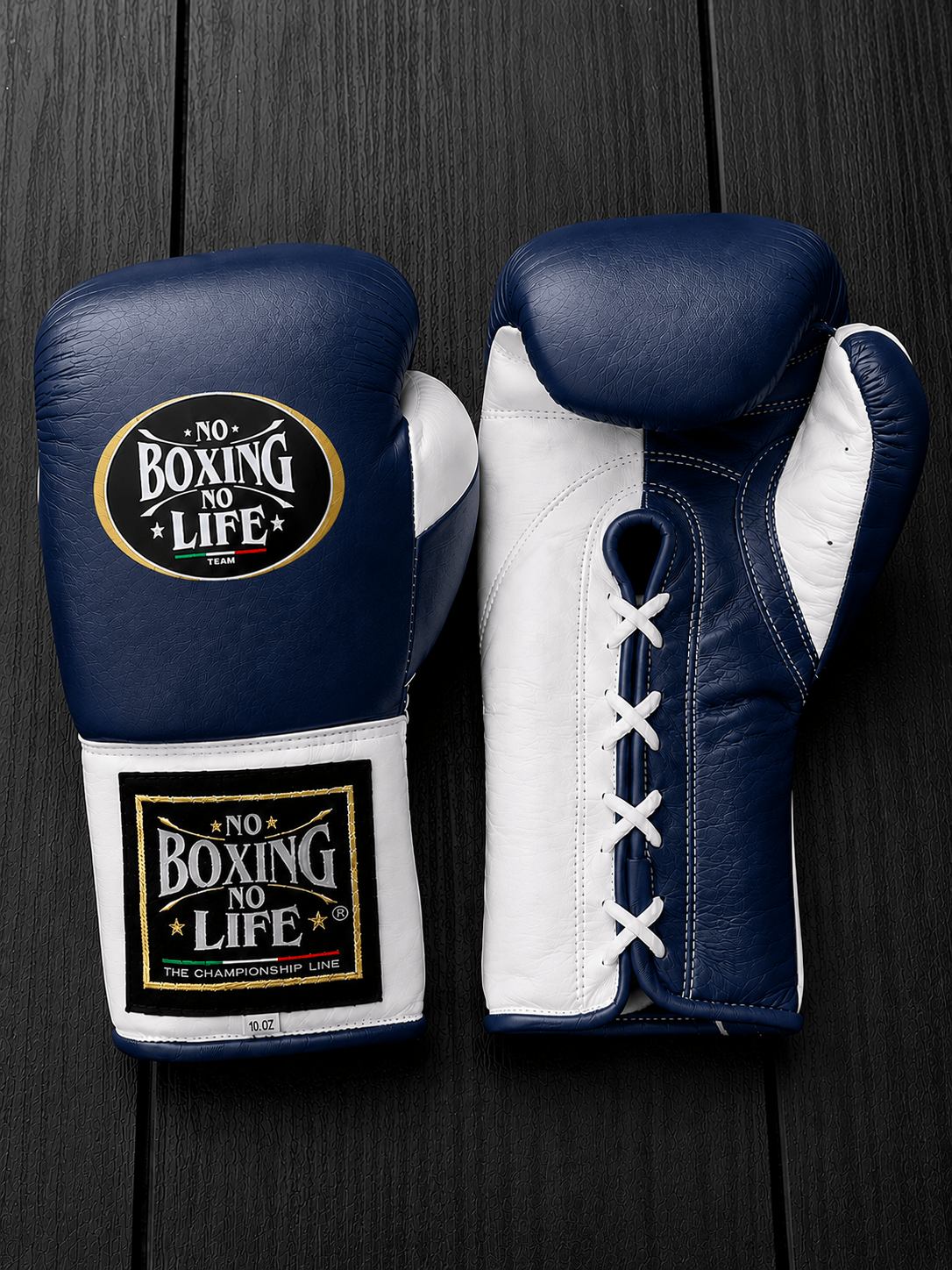 No Boxing No Life Dark-Blue/White 14oz Boxing Gloves Custom Sparring Gloves