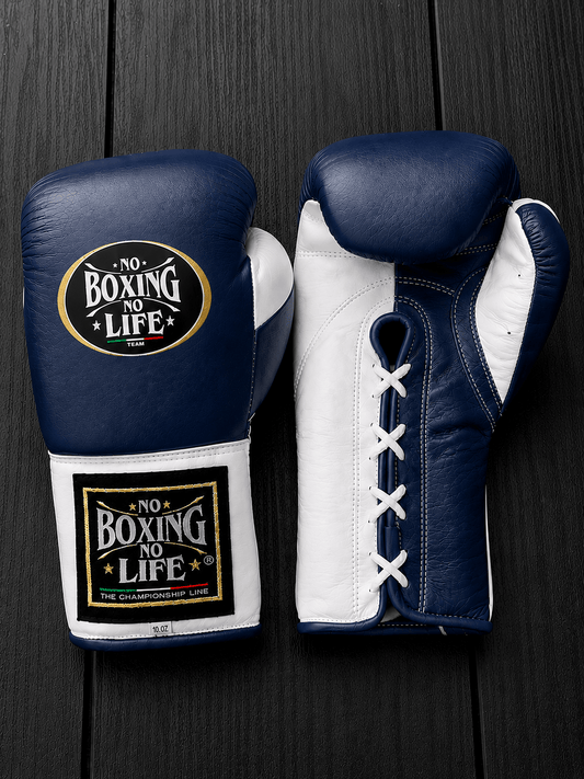 No Boxing No Life Dark-Blue/White 14oz Boxing Gloves Custom Sparring Gloves