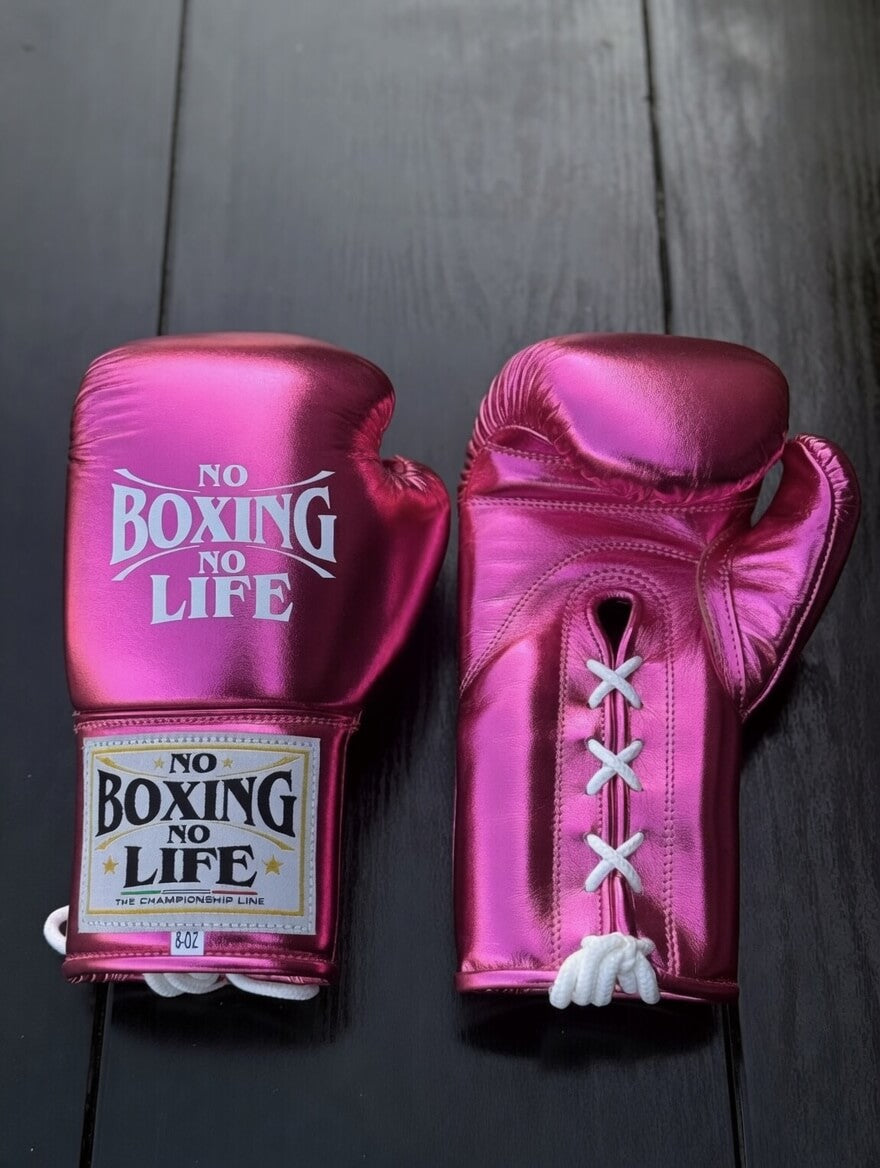 No Boxing No Life Pink 14oz Boxing Gloves High Quality Gym Gloves