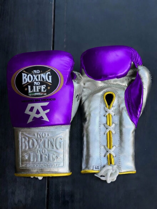 No Boxing No Life Purple/Silver/Gold Boxing Gloves Premium Quality Training