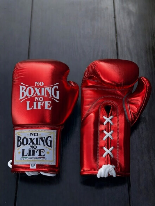 No Boxing No Life Red Boxing Gloves Women Fitness Training Gloves